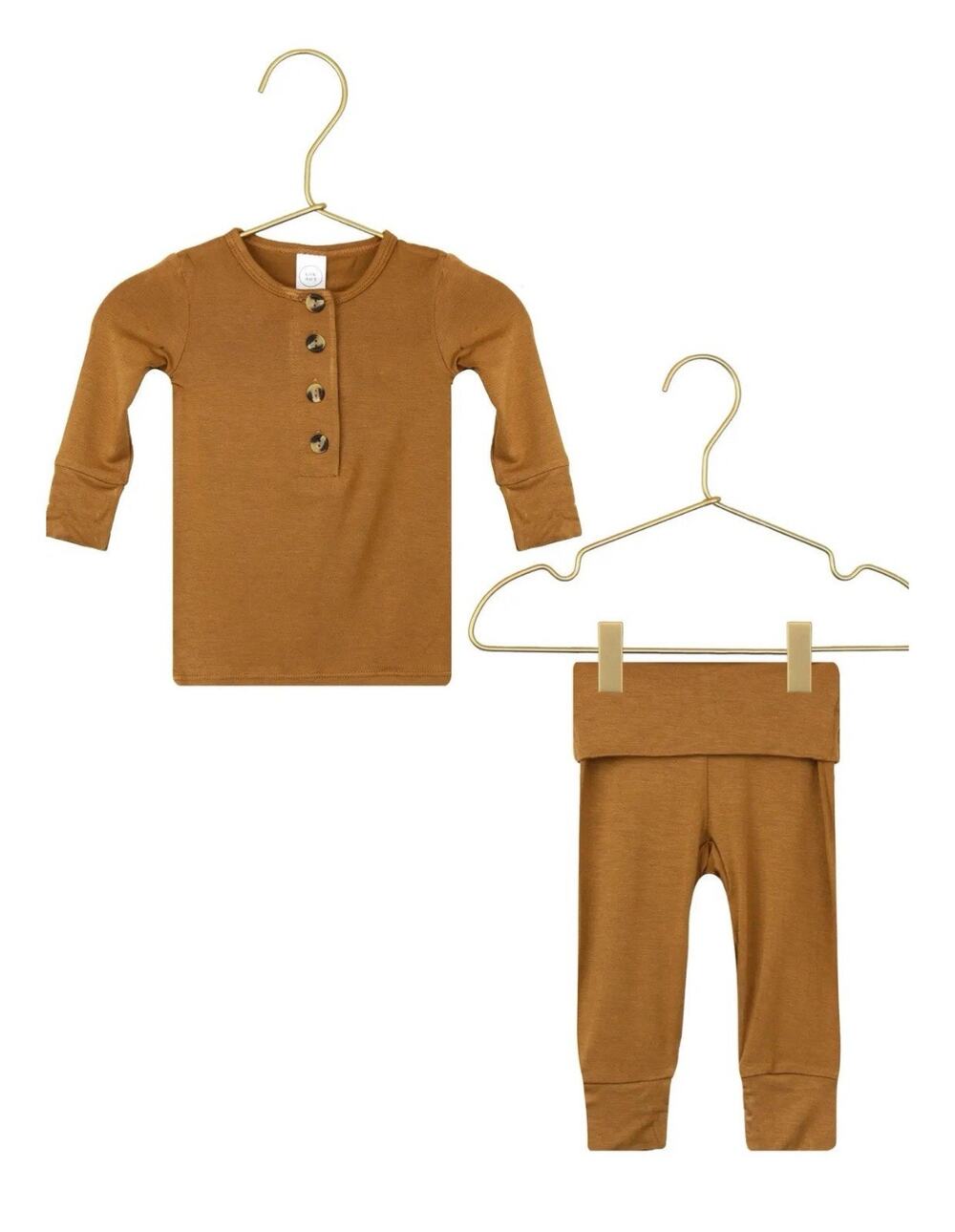 Lou Lou & Company Owen Top + Bottoms Set 3M Light Camel Brown NWT